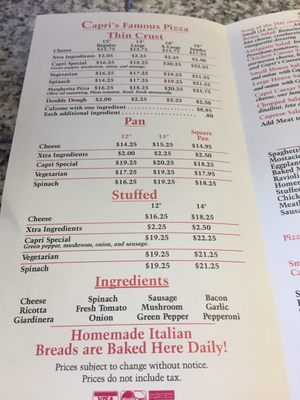 Menu photo 5 Capri Deli & Pizza Palatine, IL