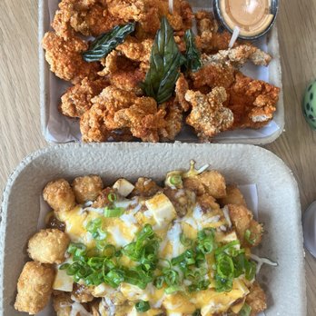 Bopomofo Cafe - Spicy popcorn chicken $10.25 + Mapo tots $12 - Bubble Tea Near Me - Artesia, California Bopomofo Cafe - Spicy popcorn chicken $10.25 + Mapo tots $12 - Bubble Tea Near Me - Artesia, California