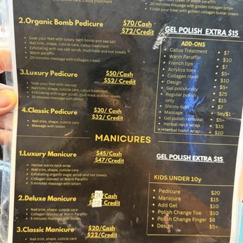 Aria Nail Lounge - Price list - Nail Salons Near Me - Vista, California