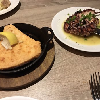 Plateia Mediterranean Kitchen Bar - Saganaki and octopus in lemon - Bars Near Me - Glenview, Illinois Plateia Mediterranean Kitchen Bar - Saganaki and octopus in lemon - Bars Near Me - Glenview, Illinois