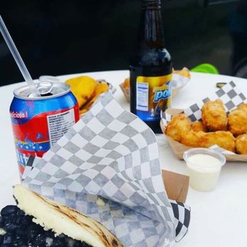El Venezolano - a plate of food and a drink - Venezuelan Near Me - Indianapolis, Indiana