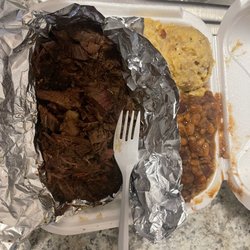 Rogue Estate BBQ - Brisket, Cheesy Potatoes and Baked Beans