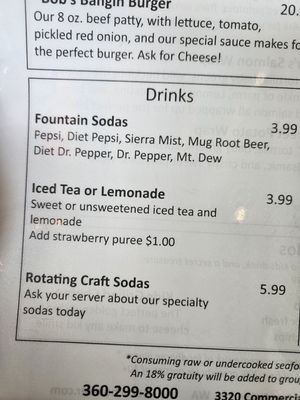 Menu photo 8 Bob's Chowder Bar Anacortes, WA