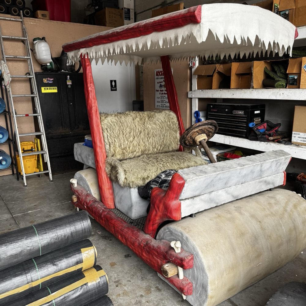 Rock Solid Stone Center - An actual working Fred Flintstone car - Landscaping Near Me - Spring Hill, Florida