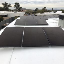 Roof installation of Aneva Solar panels.