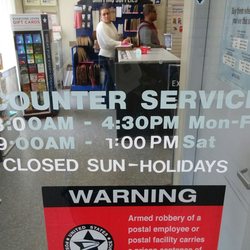 United States Post Office - Post Office hours, as of May 2019.