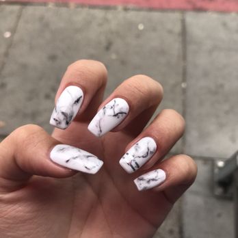 Sunset Nails - Fill + Marble nails w/ silver lines $58 - Nail Salons Near Me - San Francisco, California Sunset Nails - Fill + Marble nails w/ silver lines $58 - Nail Salons Near Me - San Francisco, California