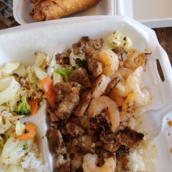 The Grill - Beef and Shrimp with veggie rolls. - Asian Fusion Near Me - Hutchins, Texas The Grill - Beef and Shrimp with veggie rolls. - Asian Fusion Near Me - Hutchins, Texas