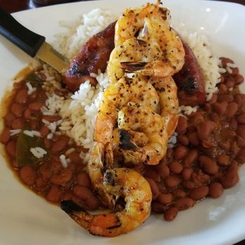 Pappadeaux Seafood Kitchen - This is the shrimp with sausage on white rice and beans pretty good. - Seafood Near Me - Austin, Texas Pappadeaux Seafood Kitchen - This is the shrimp with sausage on white rice and beans pretty good. - Seafood Near Me - Austin, Texas