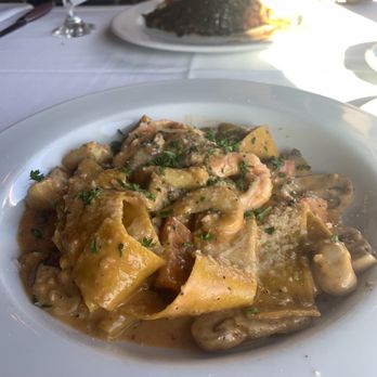 Bella Siena - Papperdelle with mushroom artichoke hearts in shrimp bisque... YUM - Italian Near Me - Benicia, California