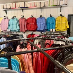 Twisted Mule Mercantile - Charles River raincoats and T-shirts.
