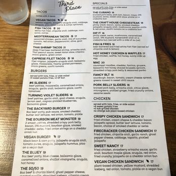 The Third Place Global Eatery - Menu page - Coffee & Tea Near Me - Clovis, California
