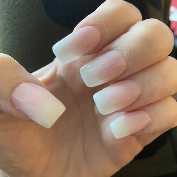 TK Nails and Spa - Pink and White Ombré Acrylic Full-Set - Nail Salons Near Me - Hallandale Beach, Florida TK Nails and Spa - Pink and White Ombré Acrylic Full-Set - Nail Salons Near Me - Hallandale Beach, Florida