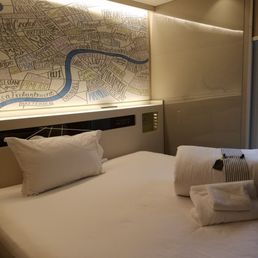 Big, comfy bed in a "bigger" room.