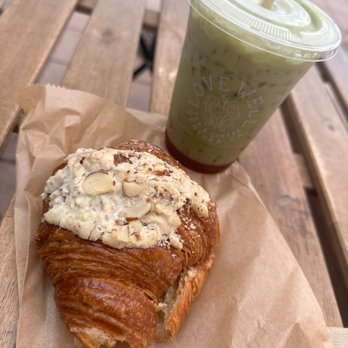 Lovewell Tea & Coffee - Strawberry matcha and almond croissant. - Coffee & Tea Near Me - Ventura, California Lovewell Tea & Coffee - Strawberry matcha and almond croissant. - Coffee & Tea Near Me - Ventura, California
