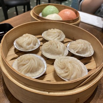 Dumpling Time - XLB (front) and trio of buns ( back) - Asian Fusion Near Me - San Jose, California