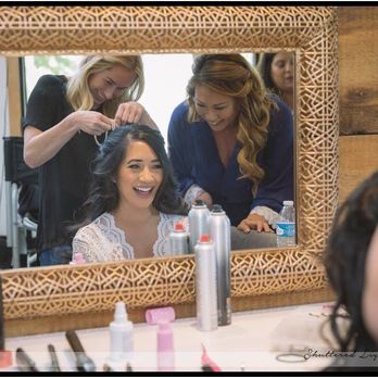 Makeup By Tawnie - Madelyn applying chains to my hair - Makeup Artists Near Me