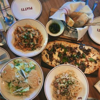 Piatti - Caesar ($16), Rigatoni ($26), Carbonara ($21), Funghi ($21), Bread ($5) - Italian Near Me - Laguna Beach, California