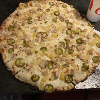 K&C Restaurants - Alfredo Sauce with jalapeños pineapple chicken - Pizza Near Me - Logan, Ohio