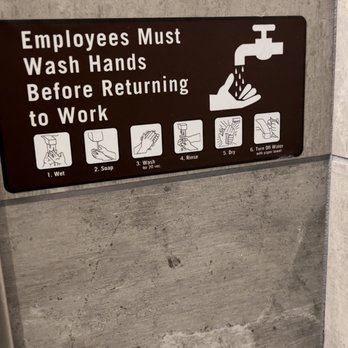 Starbucks - employee's must wash hands before returning to work - Coffee & Tea Near Me - San Diego, California Starbucks - employee's must wash hands before returning to work - Coffee & Tea Near Me - San Diego, California