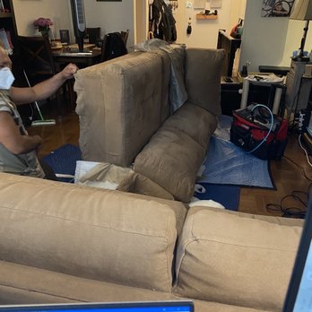 NY Couch Surgeon - This is him stapling the fabric on the cushion. - Furniture Assembly Near Me NY Couch Surgeon - This is him stapling the fabric on the cushion. - Furniture Assembly Near Me