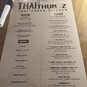 Thai's Thumbz - Menu - Thai Near Me - Sugar Land, Texas