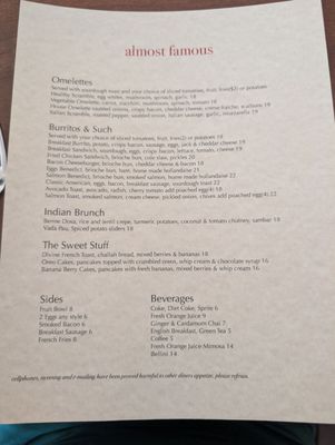 Menu photo 4 Almost Famous Culver City, CA