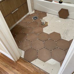 Bath floor in progress