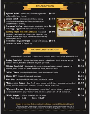 Menu photo 5 Francesca's On Pawtucket Pawtucket, RI