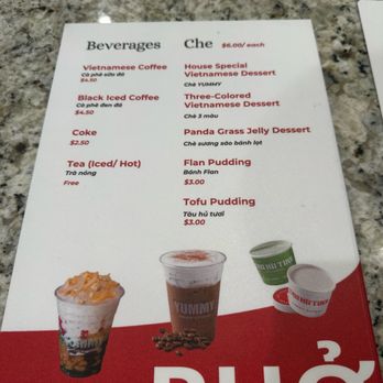 Yummy Pho - Beverage menu - Vietnamese Near Me - Westminster, California