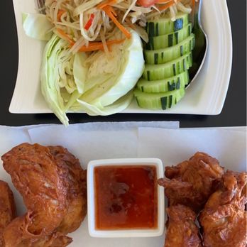 Thai D Cuisine and Pho - Papaya Salad and chicken wings - Thai Near Me - Norman, Oklahoma Thai D Cuisine and Pho - Papaya Salad and chicken wings - Thai Near Me - Norman, Oklahoma