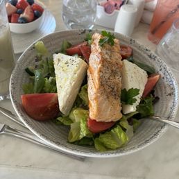 Greek salad with salmon Greek salad with salmon