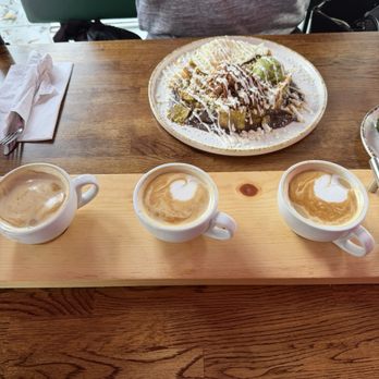 Madres Brunch - 3 different flavors of a coffee flight - Breakfast & Brunch Near Me - Long Beach, California Madres Brunch - 3 different flavors of a coffee flight - Breakfast & Brunch Near Me - Long Beach, California