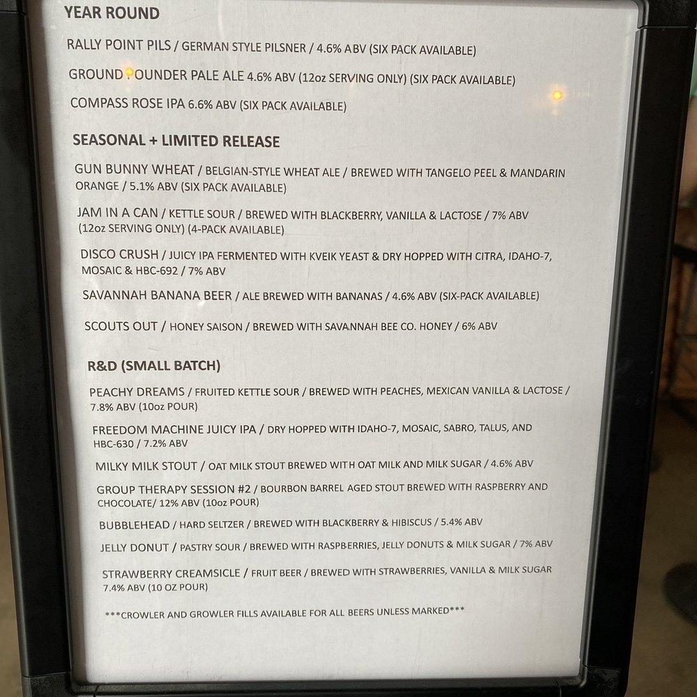 Service Brewing - Beer Menu 6/19/21 - Breweries Near Me - Savannah, Georgia Service Brewing - Beer Menu 6/19/21 - Breweries Near Me - Savannah, Georgia