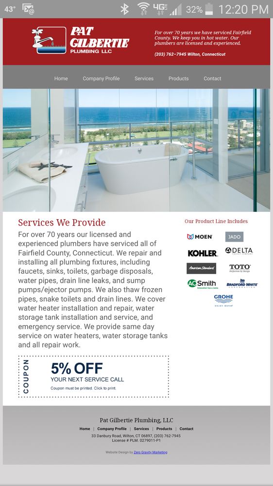 Slide of Pat Gilbertie Plumbing