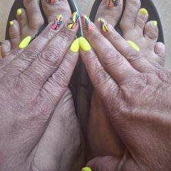 Ruby Nails - Yes toes too. Freehand art!!!