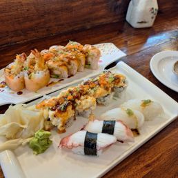 Delicious sushi and rolls