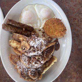 Huckleberry's Breakfast and Lunch - Bananas Foster French Toast Platter - Southern Near Me - Bakersfield, California Huckleberry's Breakfast and Lunch - Bananas Foster French Toast Platter - Southern Near Me - Bakersfield, California