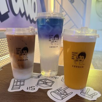 Don’t Yell At Me - Mango cheese foam slush, americano coconut water, butterfly pea coconut water - Bubble Tea Near Me - Toronto, Ontario Don’t Yell At Me - Mango cheese foam slush, americano coconut water, butterfly pea coconut water - Bubble Tea Near Me - Toronto, Ontario