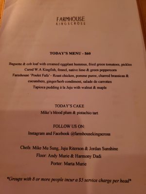 Menu photo 2 Farmhouse Kings Cross Rushcutters Bay, NSW Menu photo 2 Farmhouse Kings Cross Rushcutters Bay, NSW