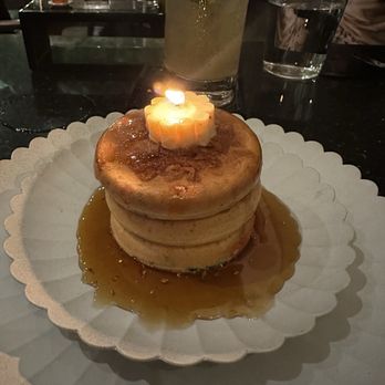 Pineapple & Pearls - Funfetti Short Stack with Edible Butter Candle and Tonka Gold Leaf Syrup - New American Near Me - Washington, DC, District of Columbia Pineapple & Pearls - Funfetti Short Stack with Edible Butter Candle and Tonka Gold Leaf Syrup - New American Near Me - Washington, DC, District of Columbia
