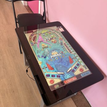 Cuppa Pug - Waiting area - touch screen pinball machine (Apr 2026) - Themed Cafes Near Me - Escondido, California