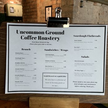 Uncommon Ground Coffee Roastery - 他們的餐牌 - Sandwiches Near Me - Cardiff, CRF