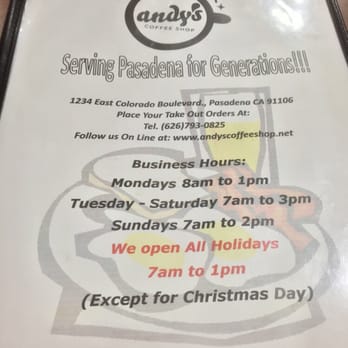 Andy's Coffee Shop - Diners Near Me - Pasadena, California Andy's Coffee Shop - Diners Near Me - Pasadena, California