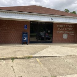 United States Government - View of front entrance to Widener post office