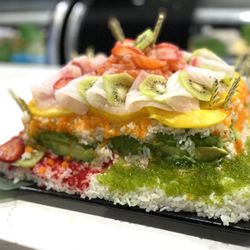 ZEN Japanese Grill & Sushi Bistro - Isn't this "cake" amazing? It was as delicious as it was pretty!