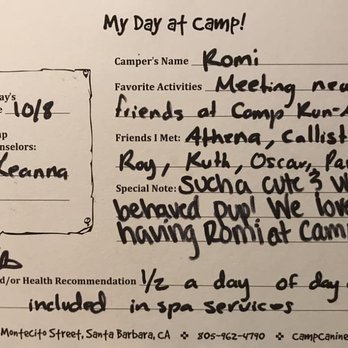 Camp Canine - Romi's report card page 2 - Pet Groomers Near Me - Santa Barbara, California Camp Canine - Romi's report card page 2 - Pet Groomers Near Me - Santa Barbara, California