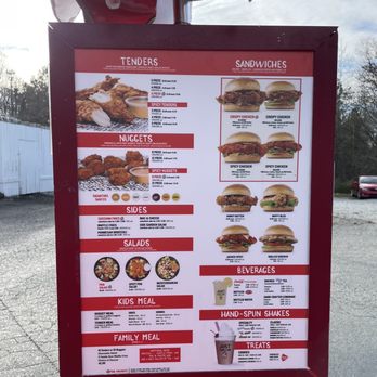 Tenders Fresh Food - Order board at Drive Up (not a drive thru) - Fast Food Near Me - Cornelius, North Carolina