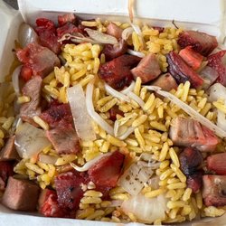 Bamboo Court - Wonderful pork fried rice, delicious with hot Chinese mustard
