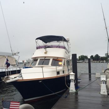 Solomons Yachting Center - That's our boat in a slip surrounded by very large yachts - Boat Repair Near Me - Solomons, Maryland